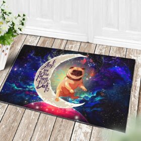 Tapis Cute Bull Dog Love You To The Moon Galaxy Doormat Home Decor
