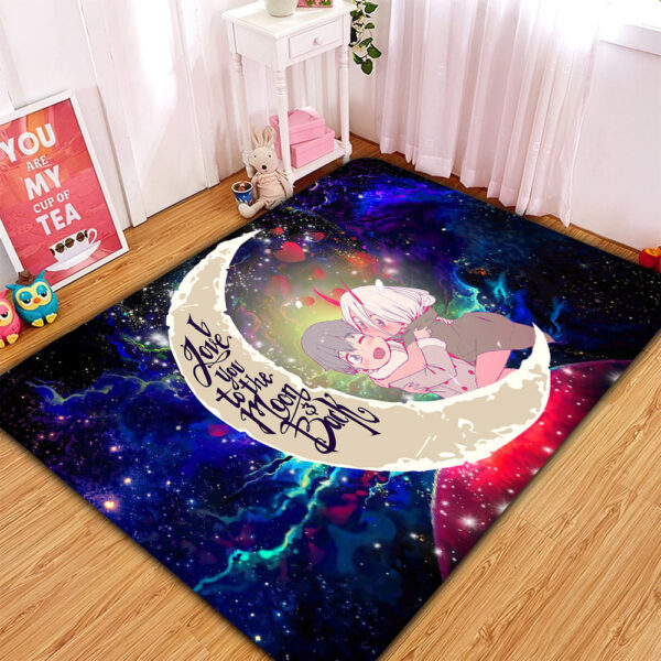 Tapis Darling In The Franxx Hiro And Zero Two Love You To The Moon Galaxy Carpet Rug Home Room Decor
