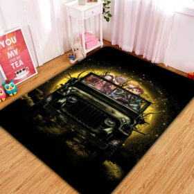 Tapis Demon Slayer Ride Jeep Funny Anime Moonlight Halloween Rug Carpet Rug Home Room Decor
