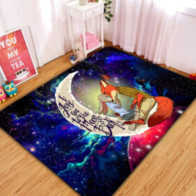 Tapis Fox Couple Zootopia Love You To The Moon Galaxy Carpet Rug Home Room Decor