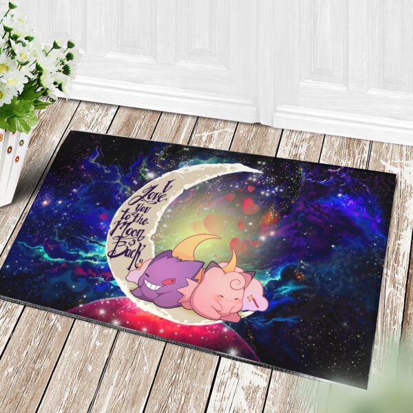 Tapis Gengar And Clefable Cute Pokemon Love You To The Moon Galaxy Doormat Home Decor