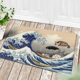 Tapis Ghibli Studio Totoro The Great Wave Japan Doormat Home Decor