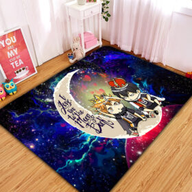 Tapis Hinata And Tobio Haikyuu Love You To The Moon Galaxy Carpet Rug Home Room Decor