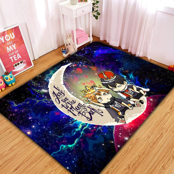 Tapis Hinata And Tobio Haikyuu Love You To The Moon Galaxy Carpet Rug Home Room Decor