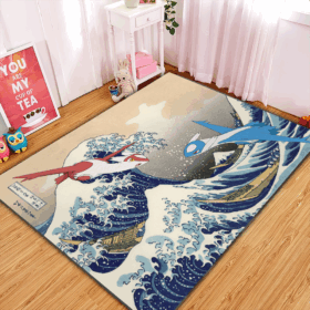 Tapis Latios Vs Latias Pokemon The Great Wave Carpet Rug Home Room Decor