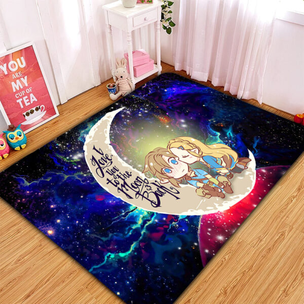 Tapis Legend Of Zelda Couple Chibi Couple Love You To The Moon Galaxy Carpet Rug Home Room Decor