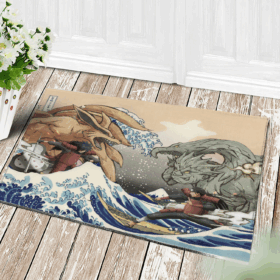 Tapis Madara Vs Hashirama The Great Wave Japan Doormat Home Decor