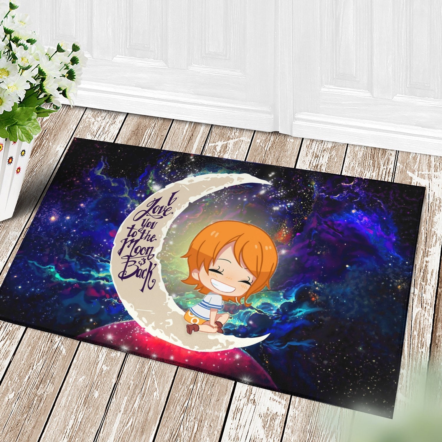 Tapis Nami One Piece Love You To The Moon Galaxy Back Doormat Home Decor – Image 3
