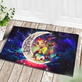 Tapis Piplup Turtwig And Chimchar Gen 4 Love You To The Moon Galaxy Doormat Home Decor