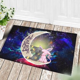 Tapis Pokemon Couple Espeon Umbreon Love You To The Moon Galaxy Back Doormat Home Decor