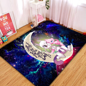 Tapis Pokemon Couple Mew Mewtwo Love You To The Moon Galaxy Carpet Rug Home Room Decor