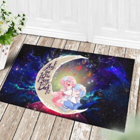 Tapis Ram And Rem Re Zero Love You To The Moon Galaxy Back Doormat Home Decor