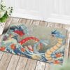 Tapis Red Vs Blue Gyarados Pokemon The Great Wave Japan Doormat Home Decor