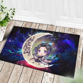 Tapis Shinobu demon slayer Love You To The Moon Back Doormat Home Decor
