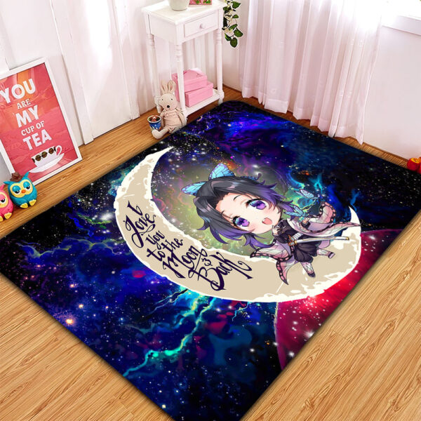 Tapis Shinobu demon slayer Love You To The Moon Carpet Rug Home Room Decor