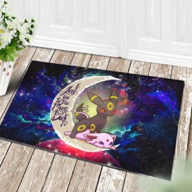 Tapis Umbreon Espeon Eevee Evolution Pokemon Love You To The Moon Galaxy Doormat Home Decor