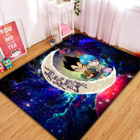 Tapis Vegeta And Bulma Dragon Ball Love You To The Moon Galaxy Rug Carpet Rug Home Room Decor