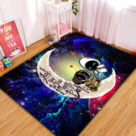 Tapis Wall-E Couple Love You To The Moon Galaxy Carpet Rug Home Room Decor