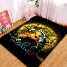 Tapis Zenitsu Demon Slayer Moonlight Area Carpet Rug Home Decor Bedroom Living Room Decor