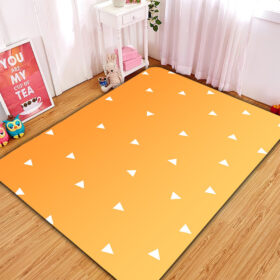 Tapis Agatsuma Zenitsu Classic Thunder Pillar Pattern Demon Slayer Kimetsu No Yaiba Carpet Rug Home Room Decor