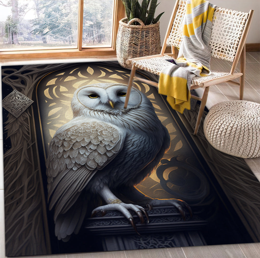 Tapis White Owl Carpet Rug Home Room Decor
