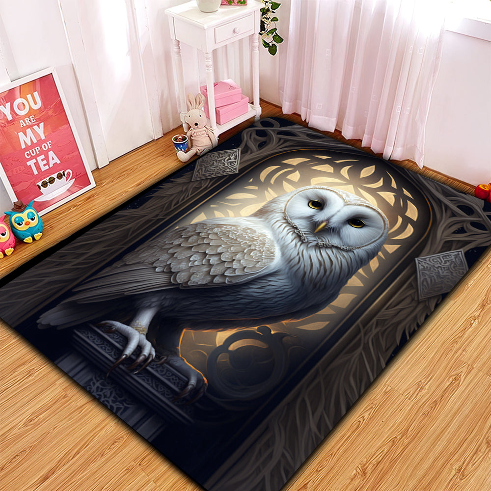 Tapis White Owl Carpet Rug Home Room Decor – Image 2