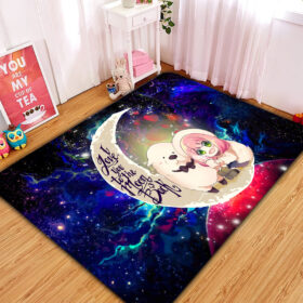 Tapis Anya Spy x Family Dog Love You To The Moon Galaxy Rug Carpet Rug Home Room Decor