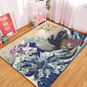 Tapis Arceus Vs Giratina Palkia Dialga Pokemon The Great Wave Carpet Rug Home Room Decor