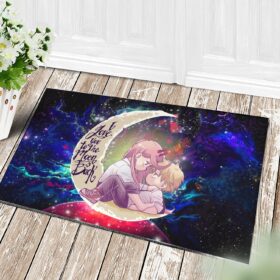 Tapis Chainsaw Man Denji x Power Love You To The Moon Galaxy Doormat Home Decor