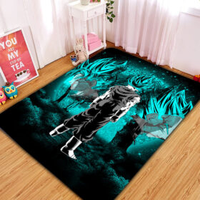 Tapis Goku Vegeta Vegito Blue Moonlight Rug Carpet Rug Home Room Decor