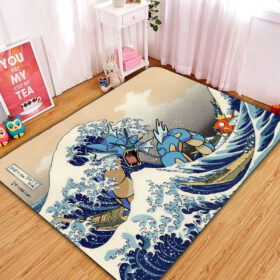 Tapis Gyarados Magikarp The Great Wave Japan Pokemon Carpet Rug Home Room Decor
