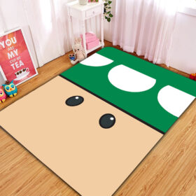 Tapis Mario Mushroom Green Carpet Rug Home Room Decor