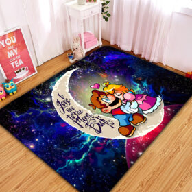 Tapis Mario Couple Love You To The Moon Galaxy Carpet Rug Home Room Decor