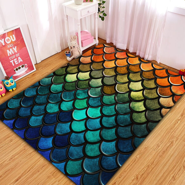 Tapis Mermaid Scale Carpet Rug Home Room Decor