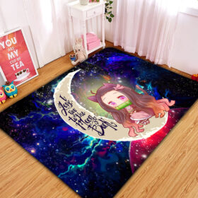 Tapis Nezuko Demon Slayer Love You To The Moon Galaxy Carpet Rug Home Room Decor
