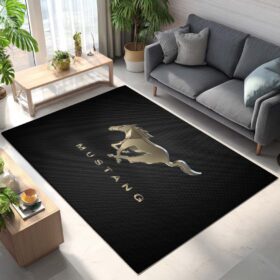 Tapis Car Ford Mustang Car Golden Metal Style