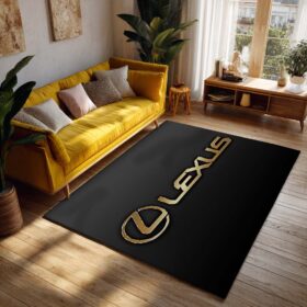 Tapis Car Lexus Golden Logo Black Background
