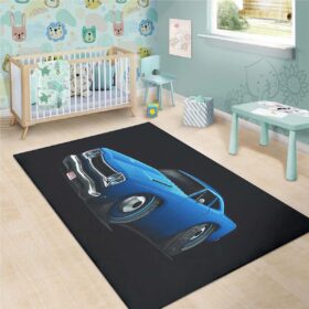 Tapis 1969 Plymouth Roadrunner Blue Car Art