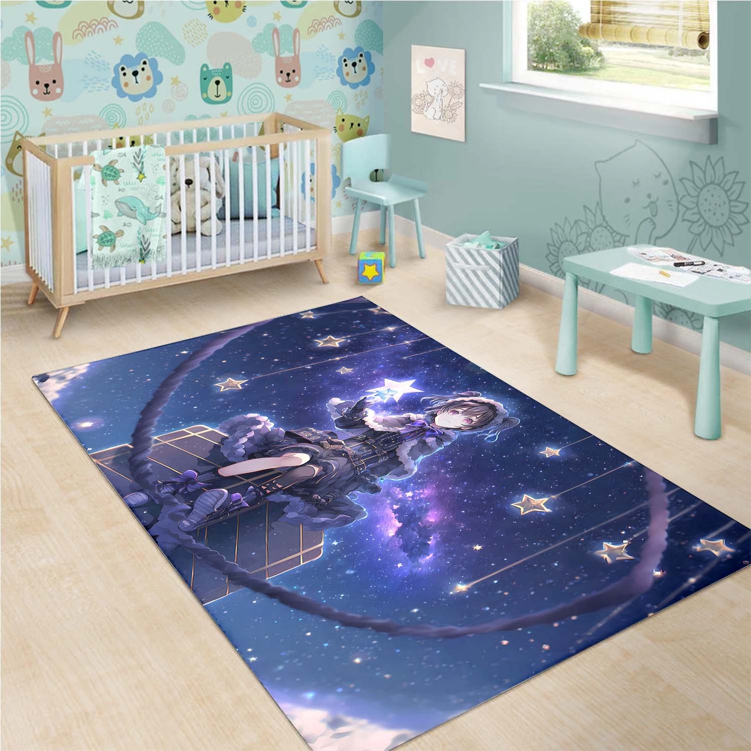 Tapis Anime Girl Stars