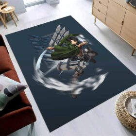 Tapis Attack On Titan Anime Levi Fighting Wind Blade
