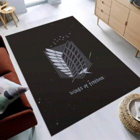 Tapis Attack On Titan Anime – Wings Of Freedom Black And White Galaxy