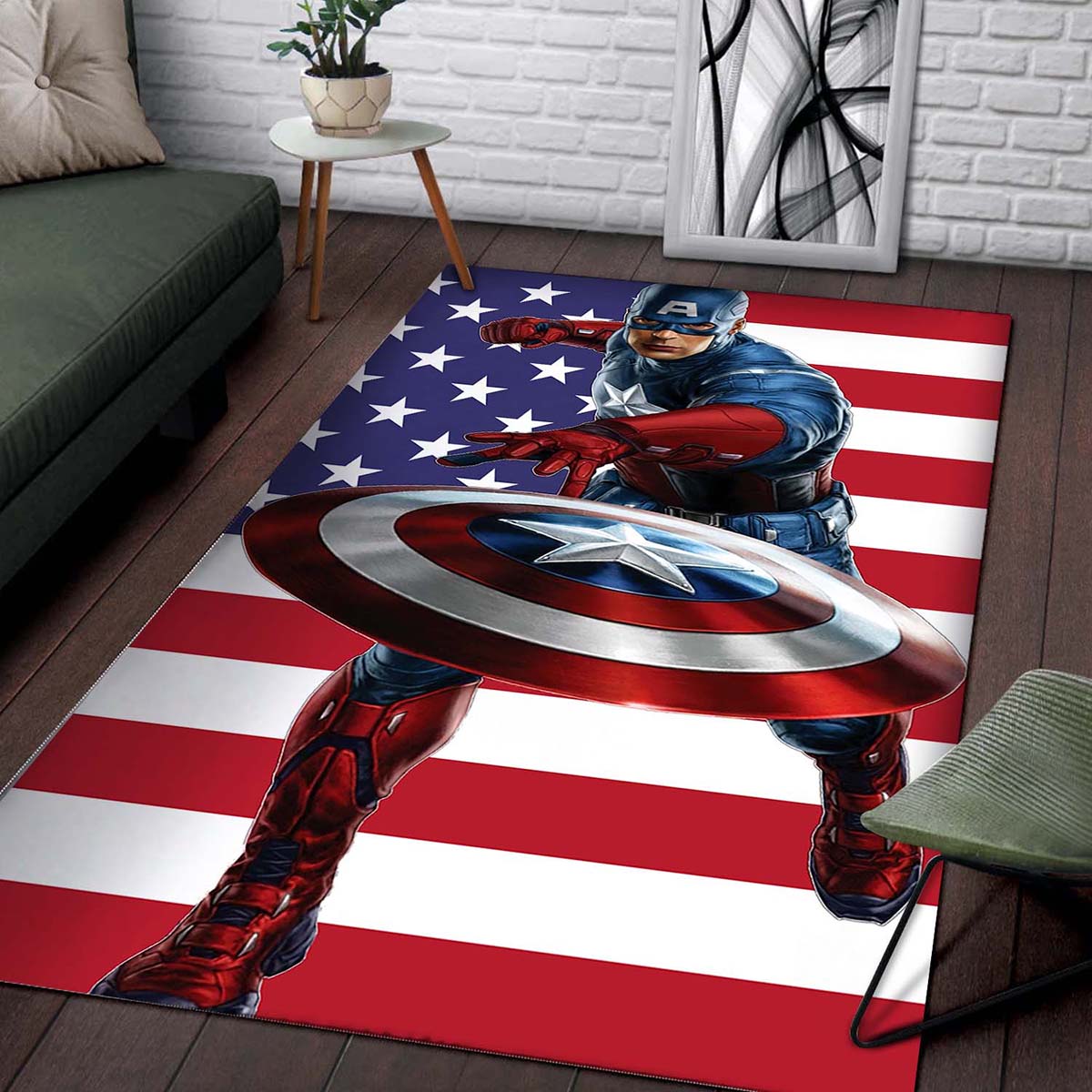 Tapis Captain America Usa Flag – Image 2