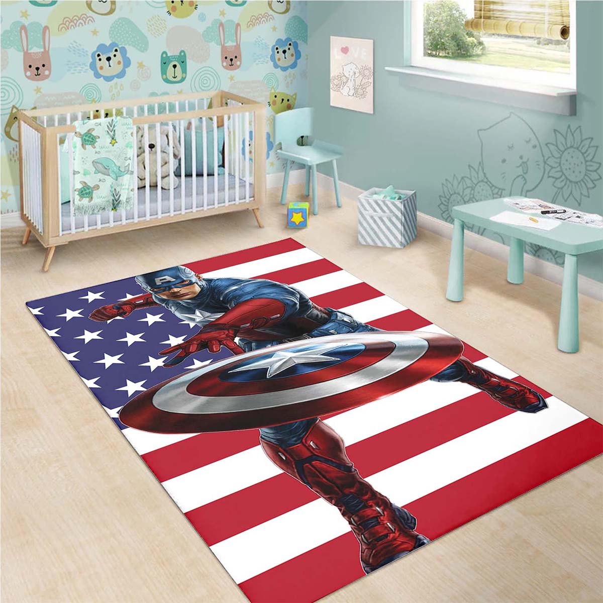 Tapis Captain America Usa Flag – Image 3