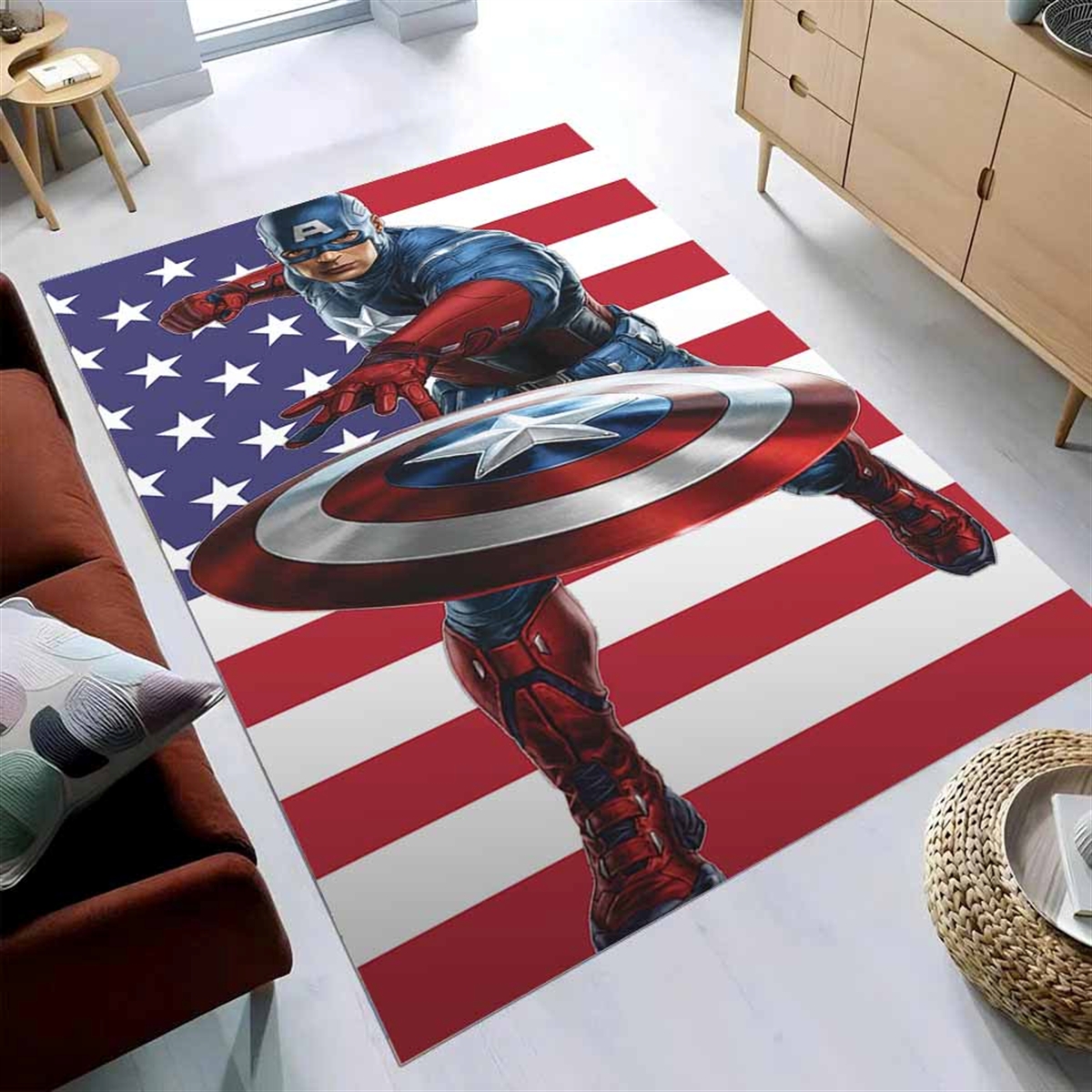 Tapis Captain America Usa Flag