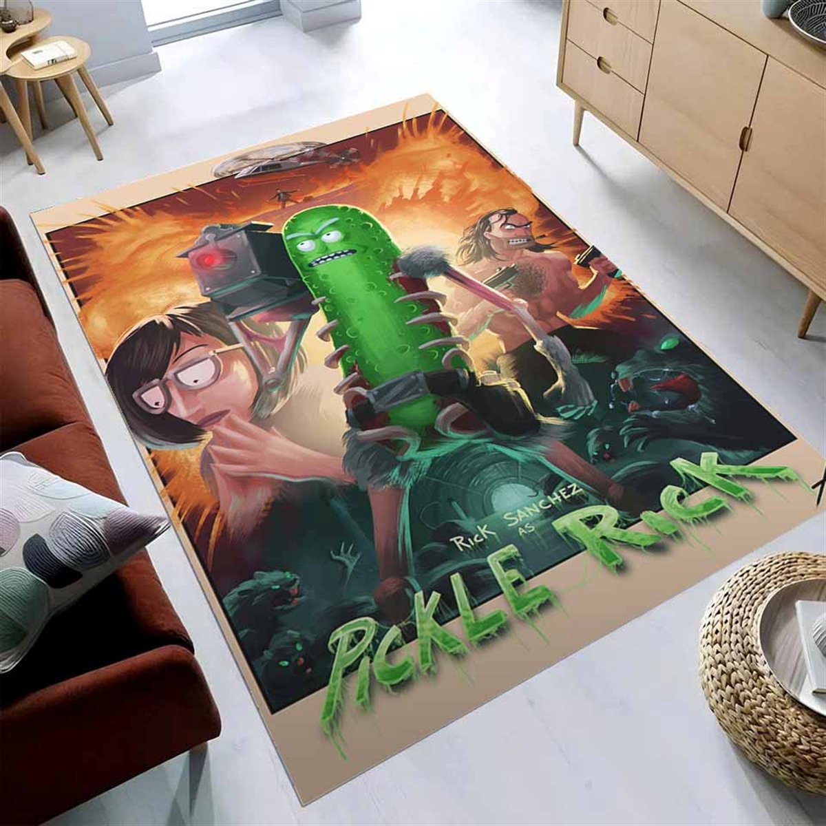 Tapis Cartoon Lover Rick & Morty Pickle Rick