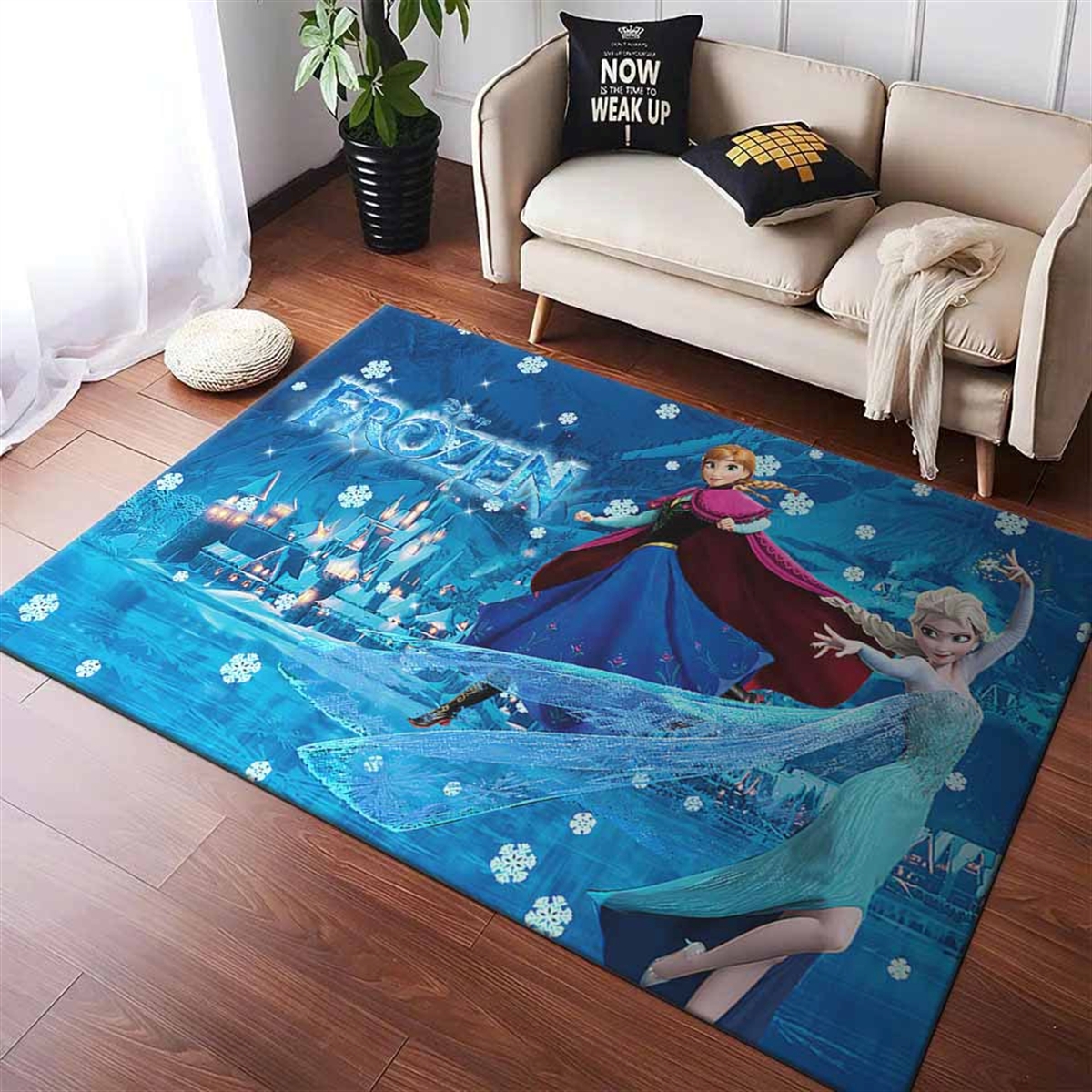 Tapis Elsa & Anna Disney Princess Cartoon