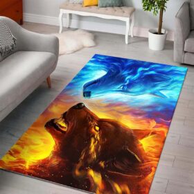 Tapis Fire And Ice Wolf