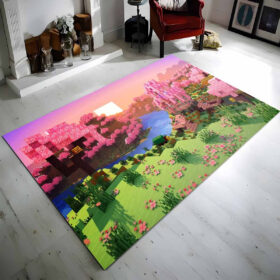 Tapis vallée biome fleurs de cerisier Minecraft
