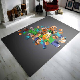 Tapis Minecraft tous les personnages Steve Creeper Cochon Zombie Villageois