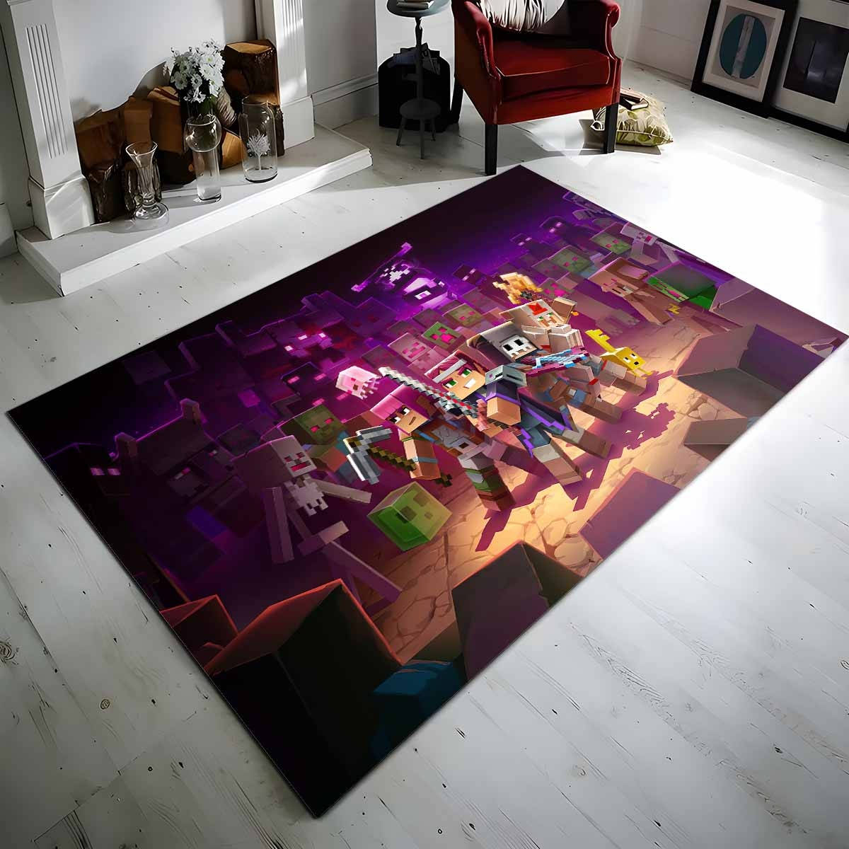 Tapis Minecraft personnages dans le Nether-biom